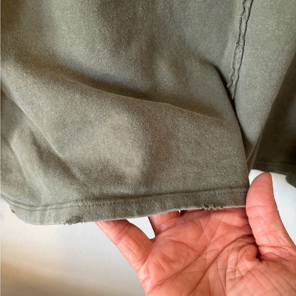 We The Free Oversized Green Distressed Long Sleeve Shirt - Picture 7 of 9